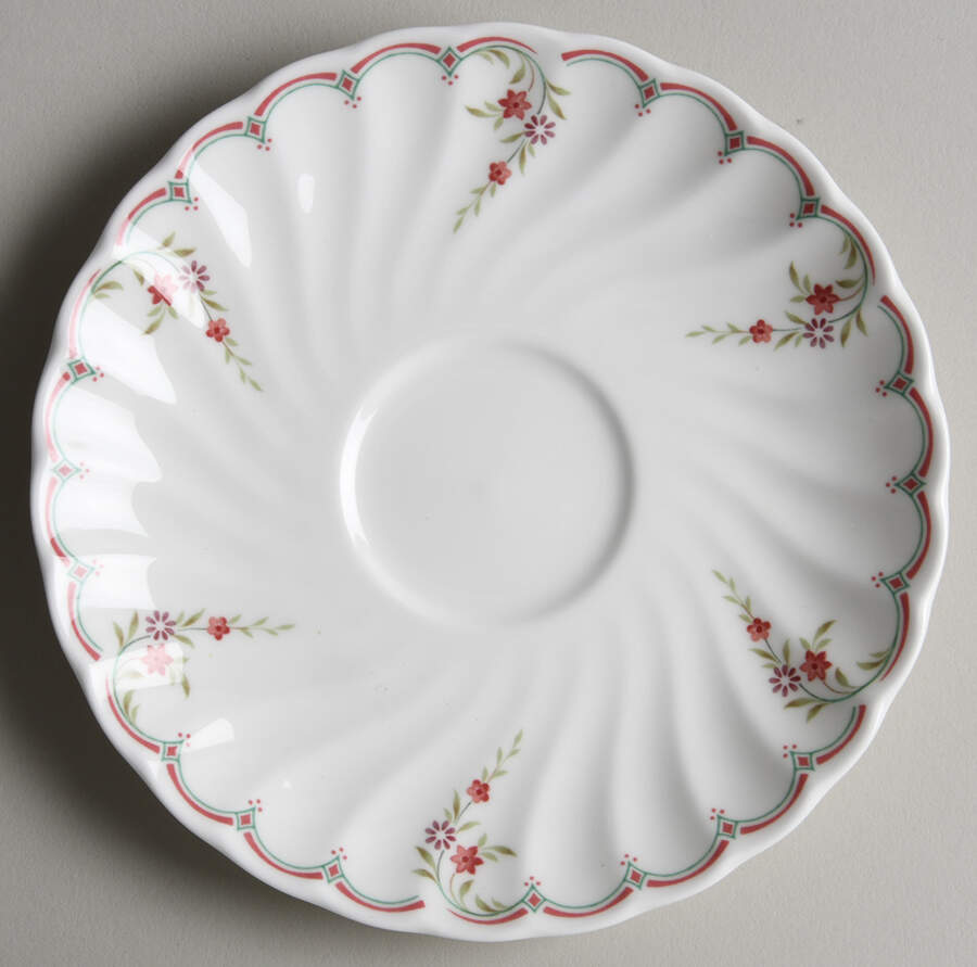 Pink Garland Saucer for Flat Cup by Wedgwood-1