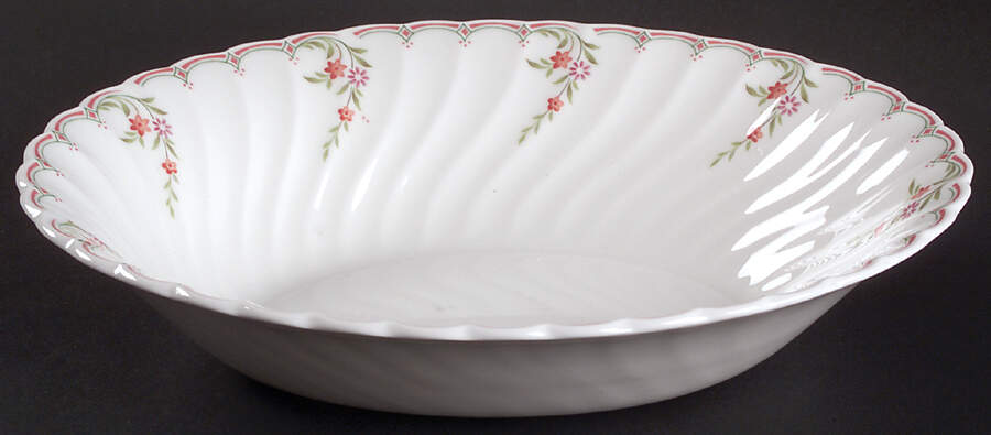Pink Garland 10" Oval Vegetable Bowl by Wedgwood-1