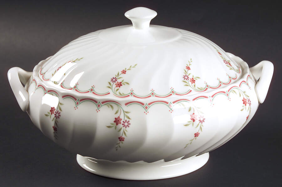 Pink Garland Round Covered Vegetable by Wedgwood-1