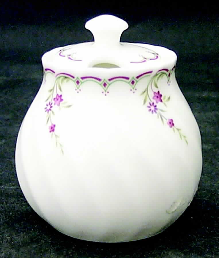 Pink Garland Mustard Jar & Lid by Wedgwood-1