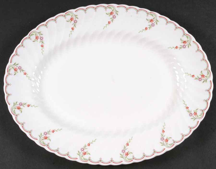 Pink Garland 14" Oval Serving Platter by Wedgwood-1