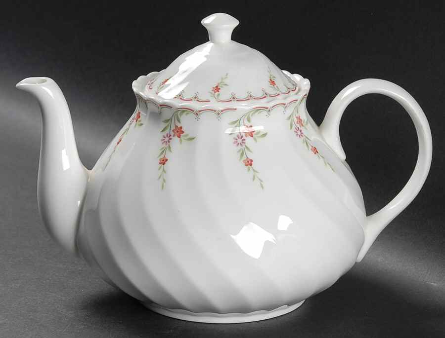 Pink Garland Teapot & Lid by Wedgwood-1