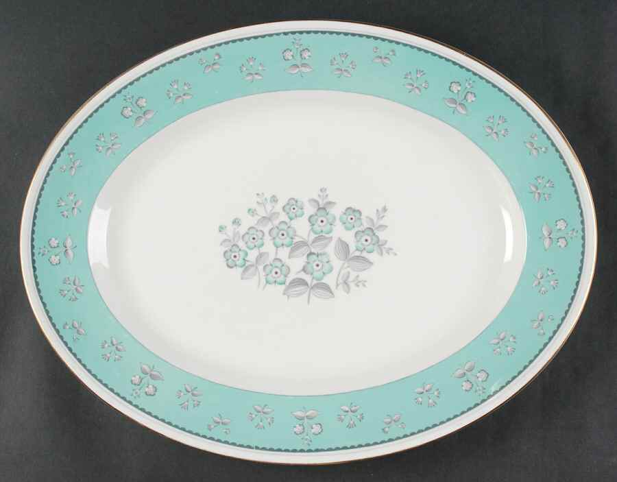 Pimpernel Blue Green 17" Oval Serving Platter by Wedgwood-1