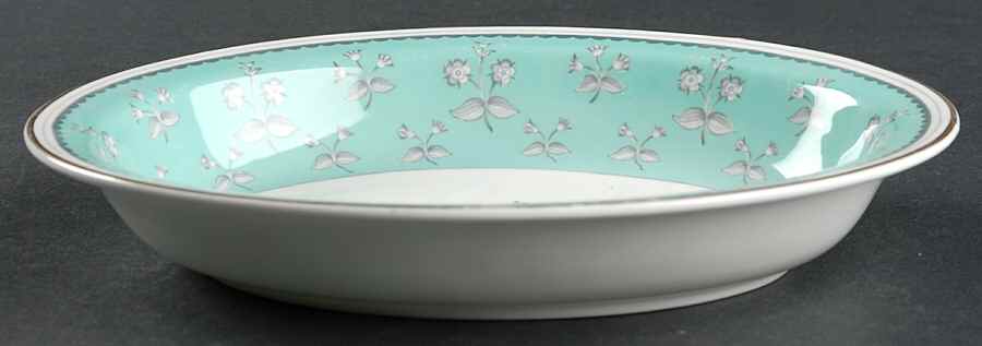 Pimpernel Blue Green 10" Oval Vegetable Bowl by Wedgwood-1