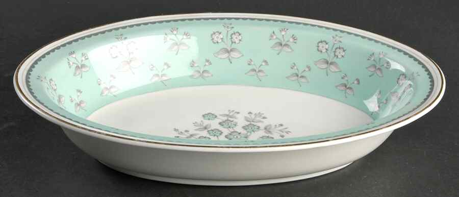Pimpernel Blue Green 10" Oval Vegetable Bowl by Wedgwood-1