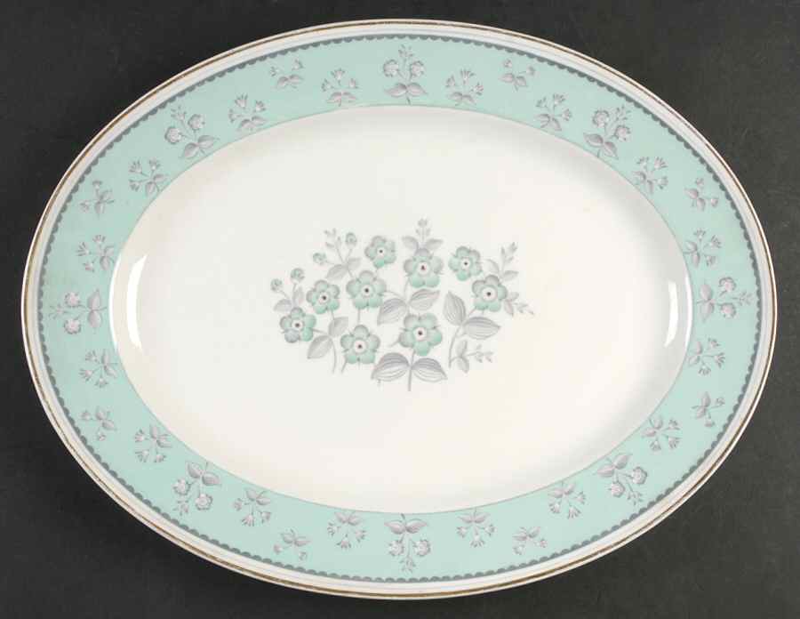 Pimpernel Blue Green 15" Oval Serving Platter by Wedgwood-1