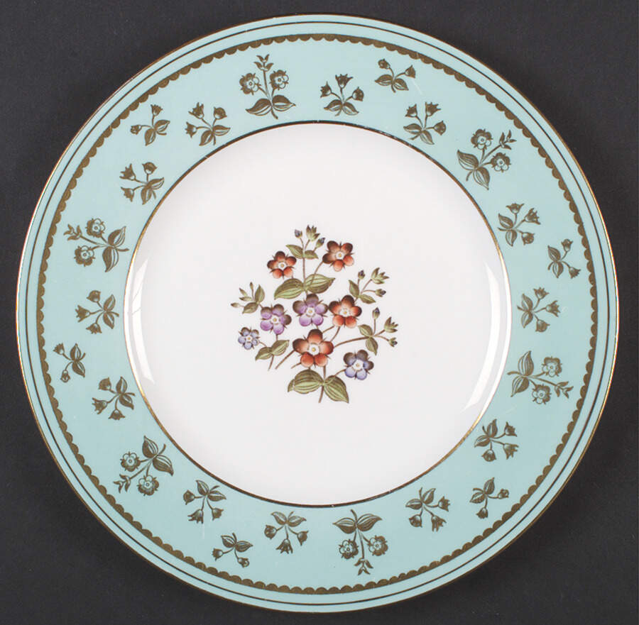 Pimpernel Robin Egg Blue (Gold Flowers) Dinner Plate by Wedgwood-1