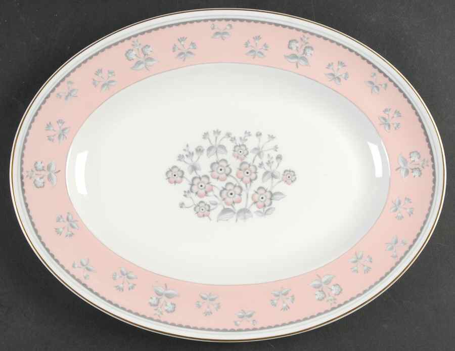 Pimpernel Pink 13" Oval Serving Platter by Wedgwood-1