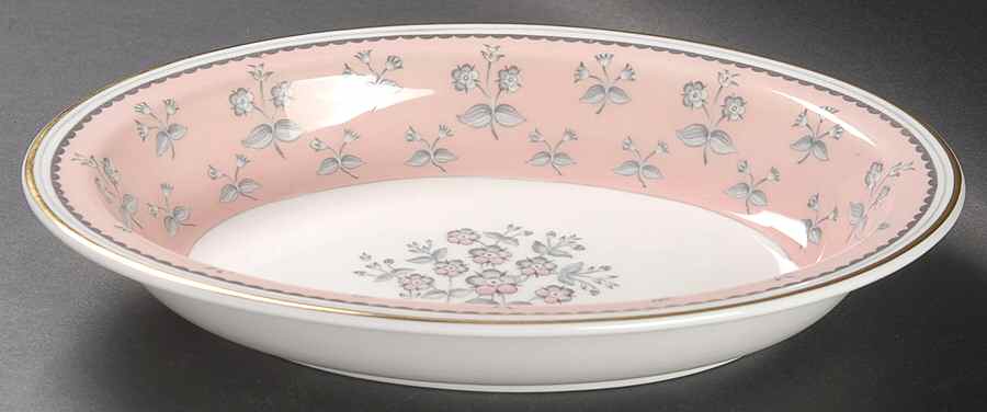 Pimpernel Pink 10" Oval Vegetable Bowl by Wedgwood-1