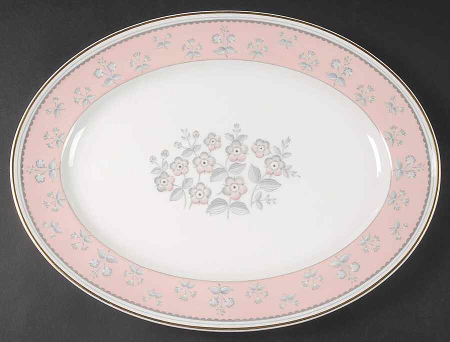 Pimpernel Pink 15" Oval Serving Platter by Wedgwood-1