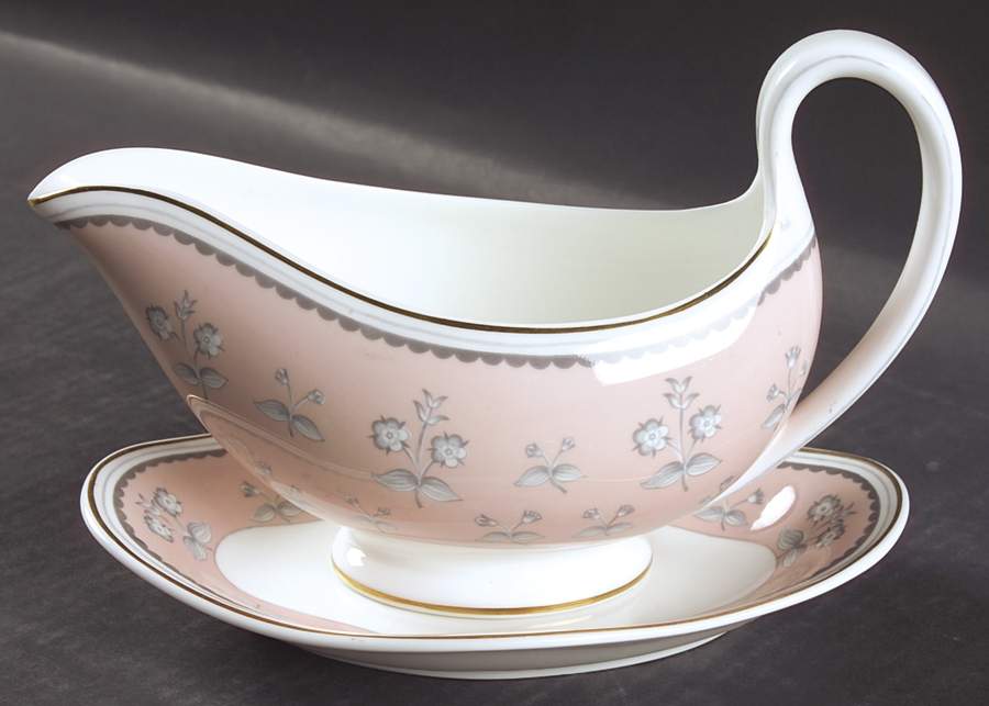 Pimpernel Pink Gravy Boat & Underplate by Wedgwood-1