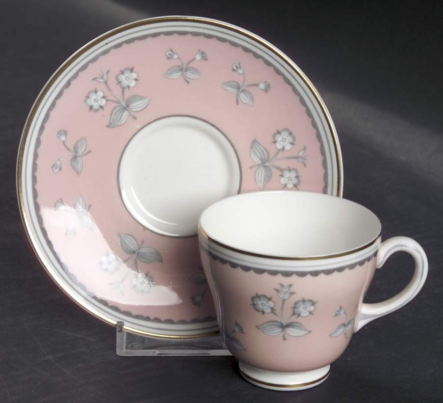 Pimpernel Pink Footed Demitasse Cup & Saucer Set by Wedgwood-1