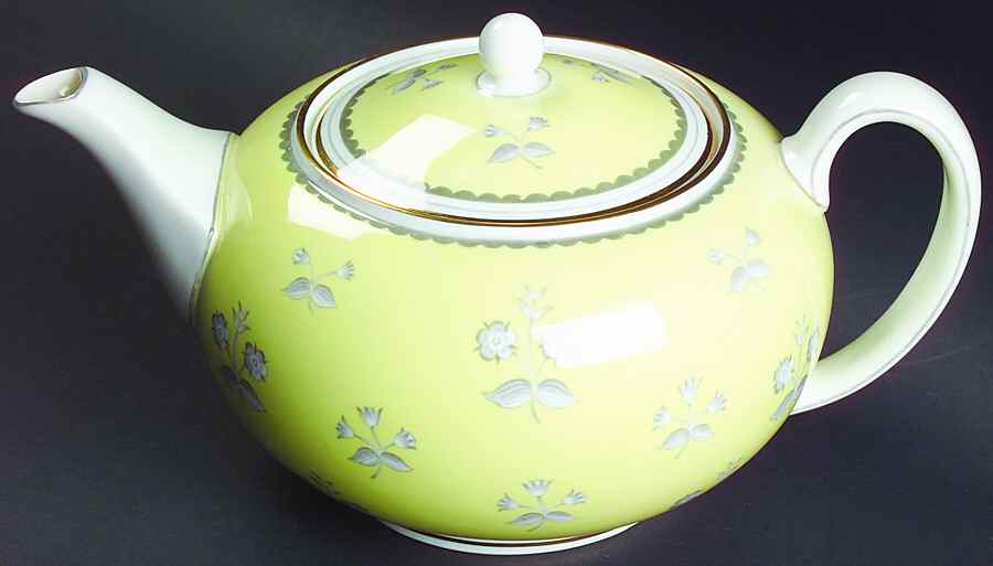 Pimpernel Yellow (Gold Trim) Teapot & Lid by Wedgwood-1