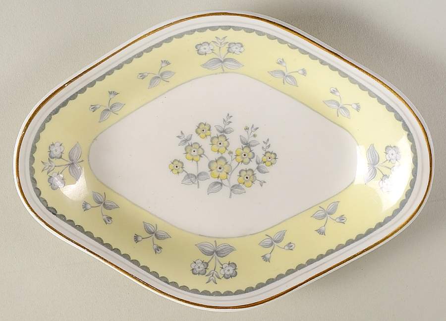 Pimpernel Yellow (Gold Trim) Pickle Dish by Wedgwood-1