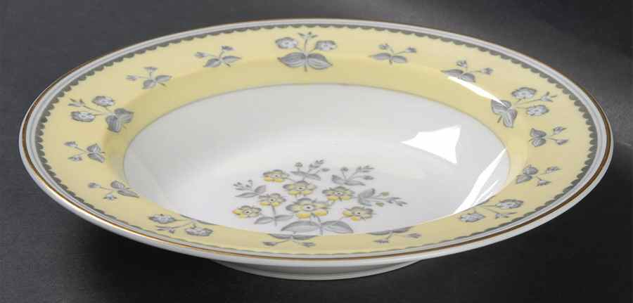 Pimpernel Yellow (Gold Trim) Rim Soup Bowl by Wedgwood-1