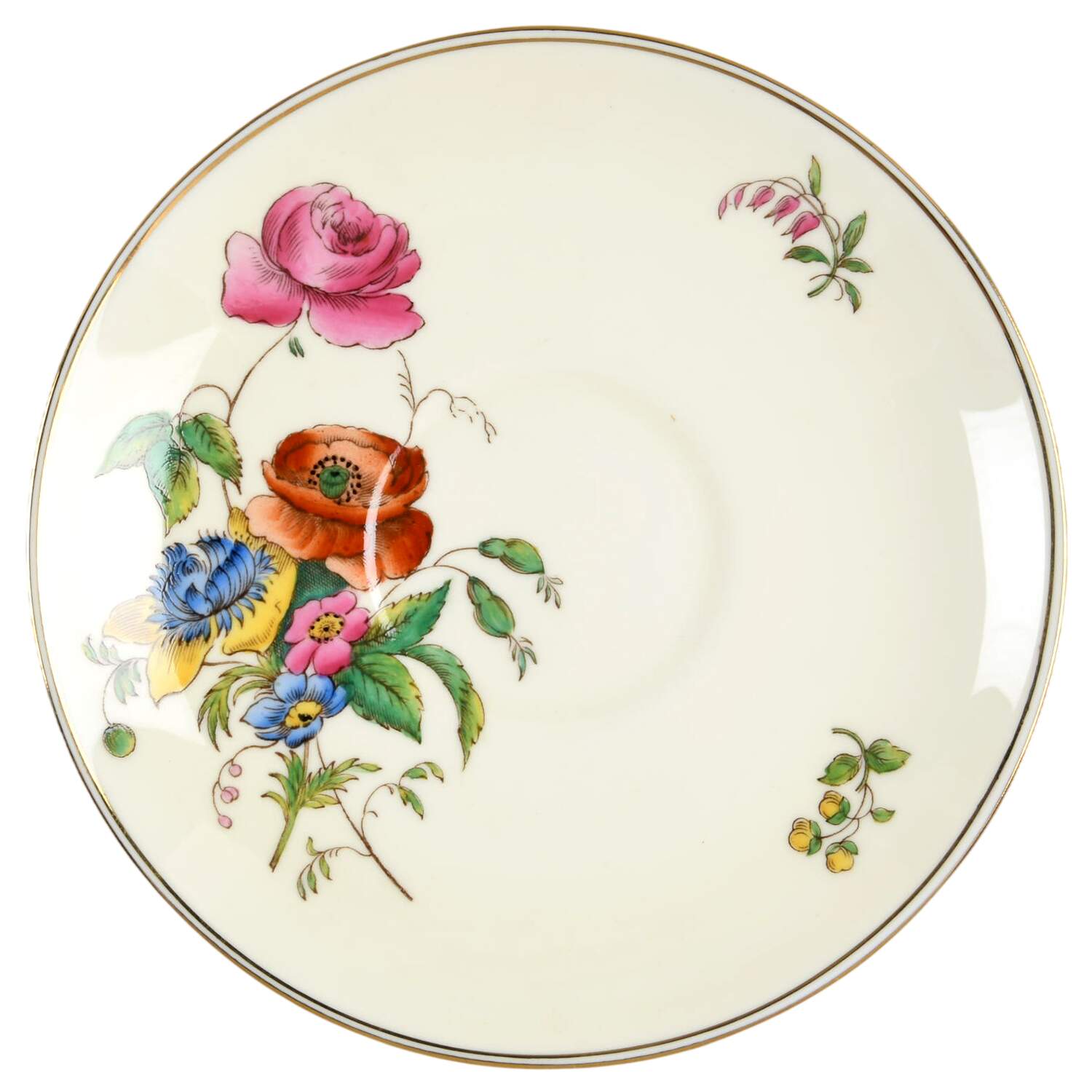 Posy Sprays White Rim Saucer for Peony Shape Footed Cup by Wedgwood-1