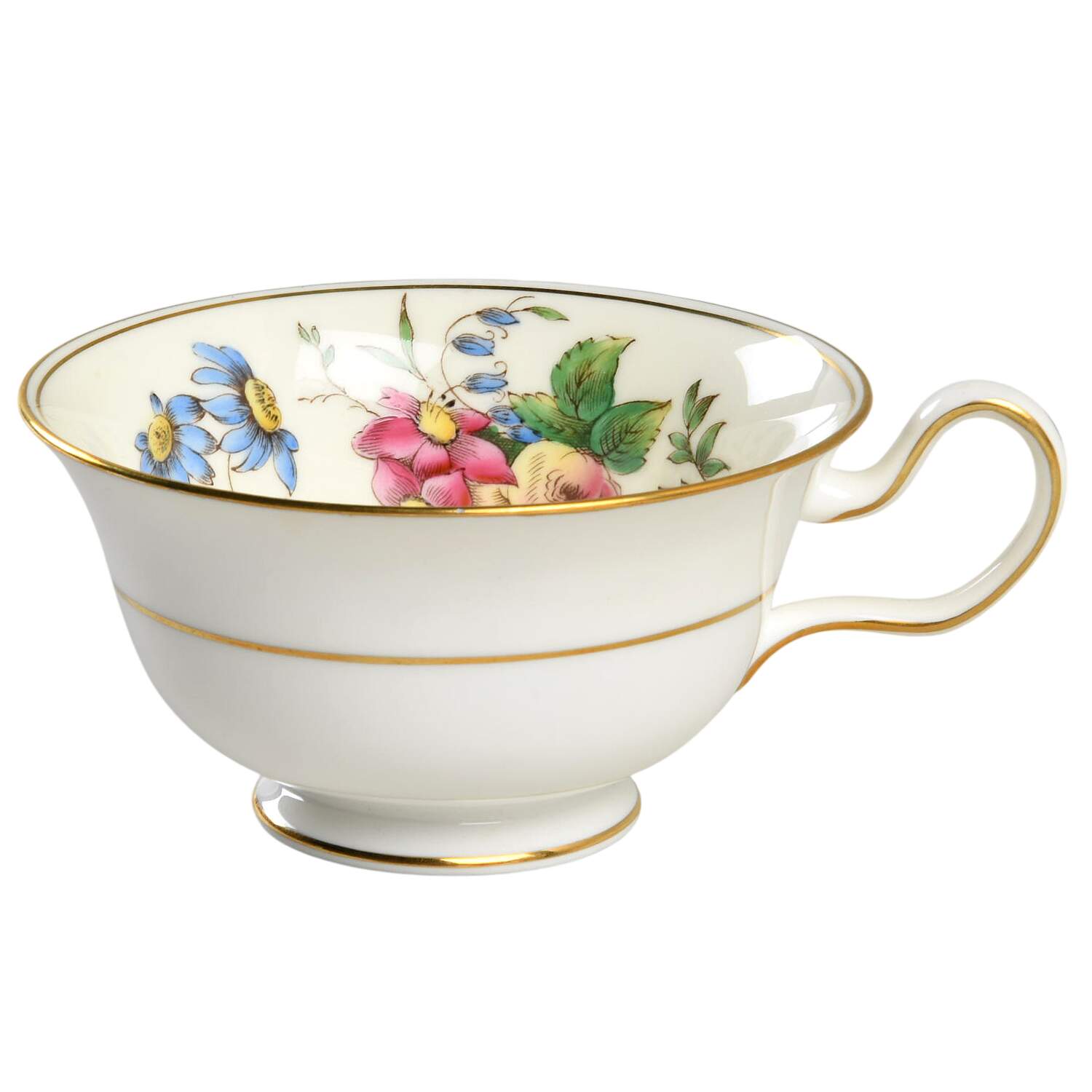Posy Sprays White Rim Peony Shape Footed Cup by Wedgwood-1