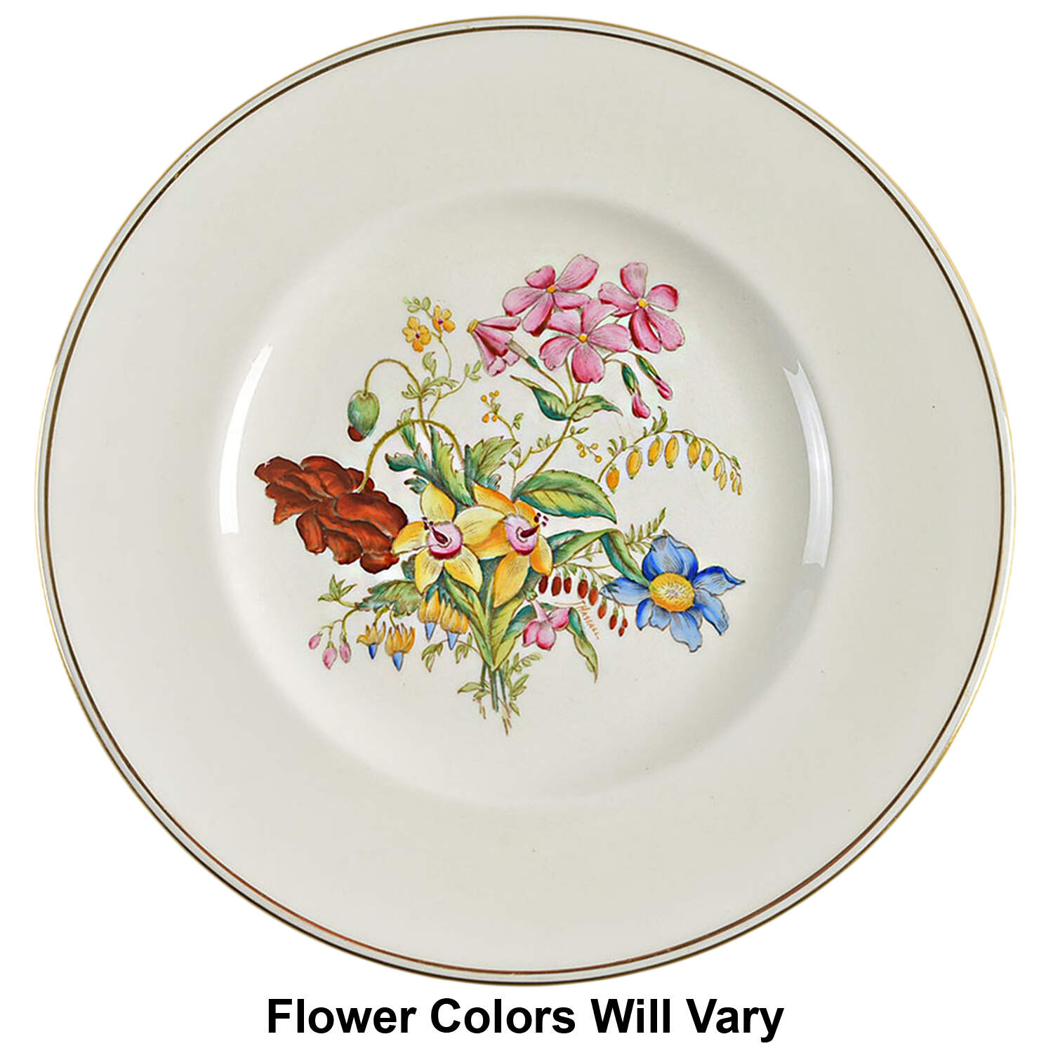 Posy Sprays White Rim Salad Plate by Wedgwood-1