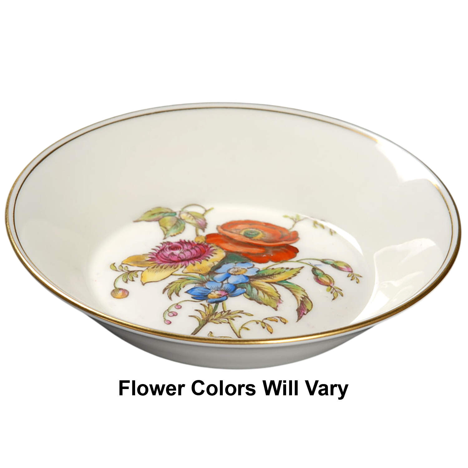 Posy Sprays White Rim Fruit/Dessert (Sauce) Bowl by Wedgwood-1