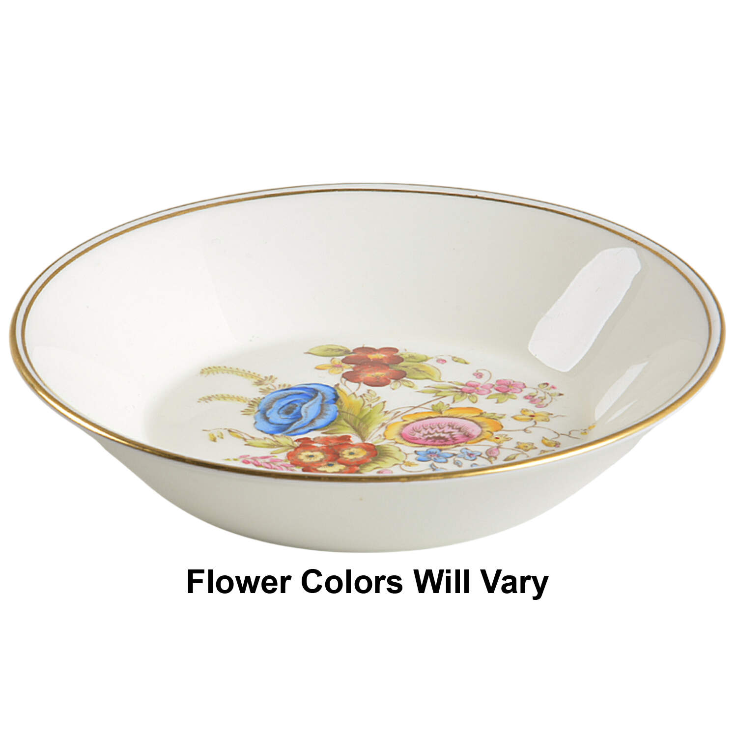 Posy Sprays White Rim Fruit/Dessert (Sauce) Bowl by Wedgwood-1