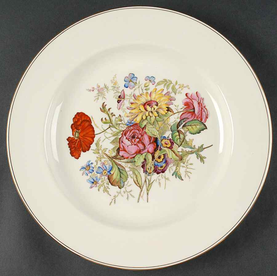 Posy Sprays White Rim 13" Chop Plate (Round Platter) by Wedgwood-1