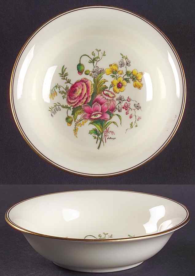 Posy Sprays White Rim Coupe Cereal Bowl by Wedgwood-1