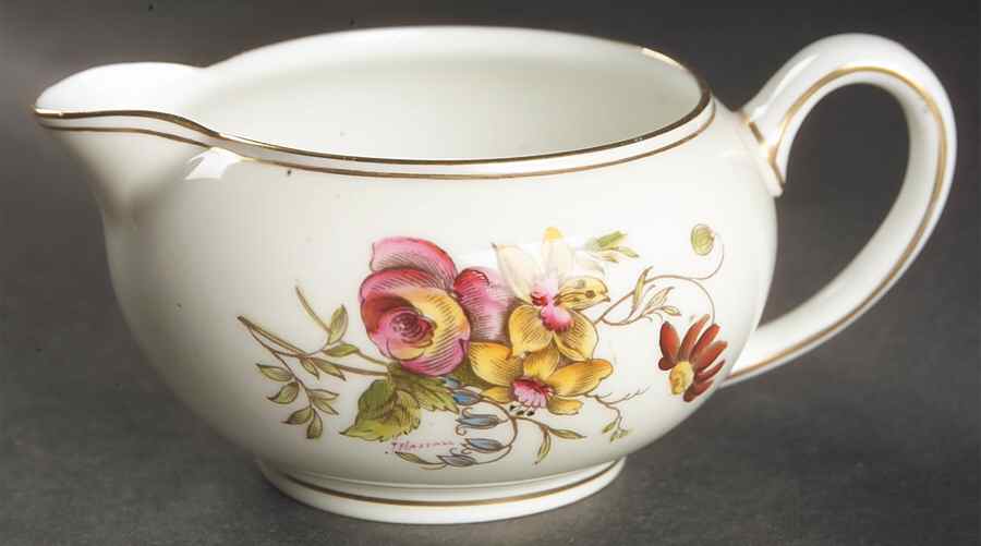 Posy Sprays White Rim 146 Shape Creamer by Wedgwood-1