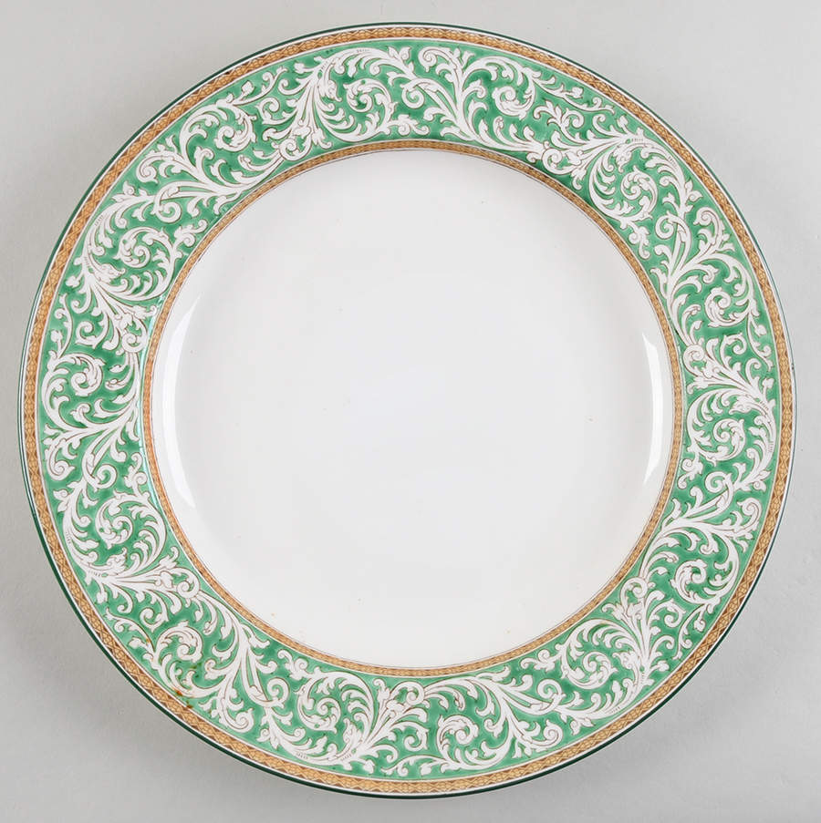 Praze Green (No Floral Center) 13" Chop Plate (Round Platter) by Wedgwood-1