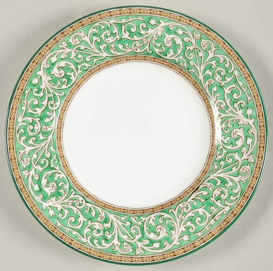 Praze Green (No Floral Center) Dessert/Pie Plate by Wedgwood-1