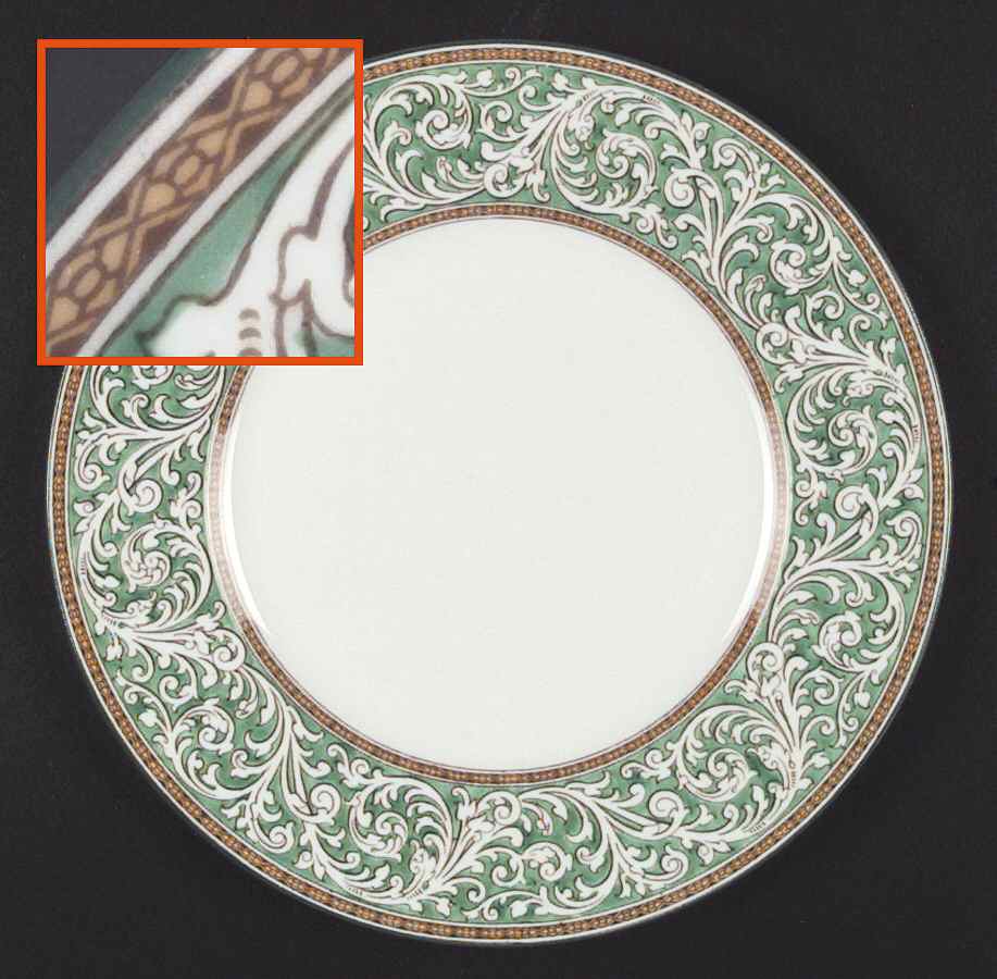 Praze Green (No Floral Center) Dinner Plate by Wedgwood-1