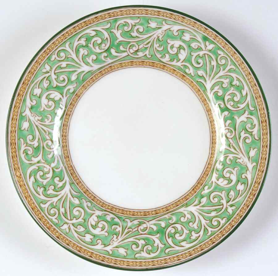 Praze Green (No Floral Center) Bread & Butter Plate by Wedgwood-1