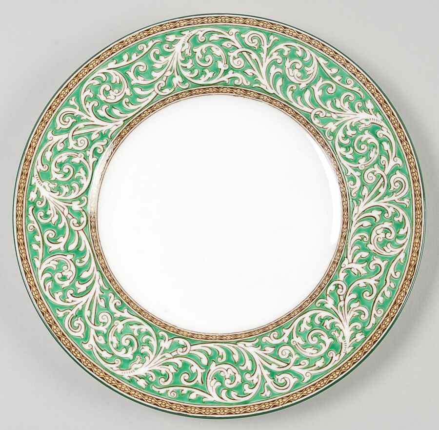 Praze Green (No Floral Center) Salad Plate by Wedgwood-1