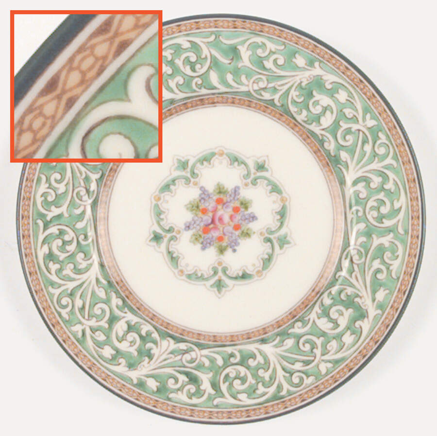 Praze Green (Floral Center) Bread & Butter Plate by Wedgwood-1
