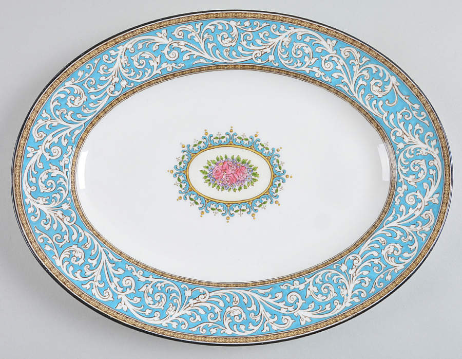 Praze Turquoise 15" Oval Serving Platter by Wedgwood-1
