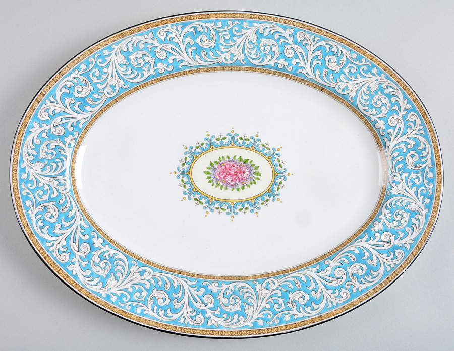 Praze Turquoise 13" Oval Serving Platter by Wedgwood-1