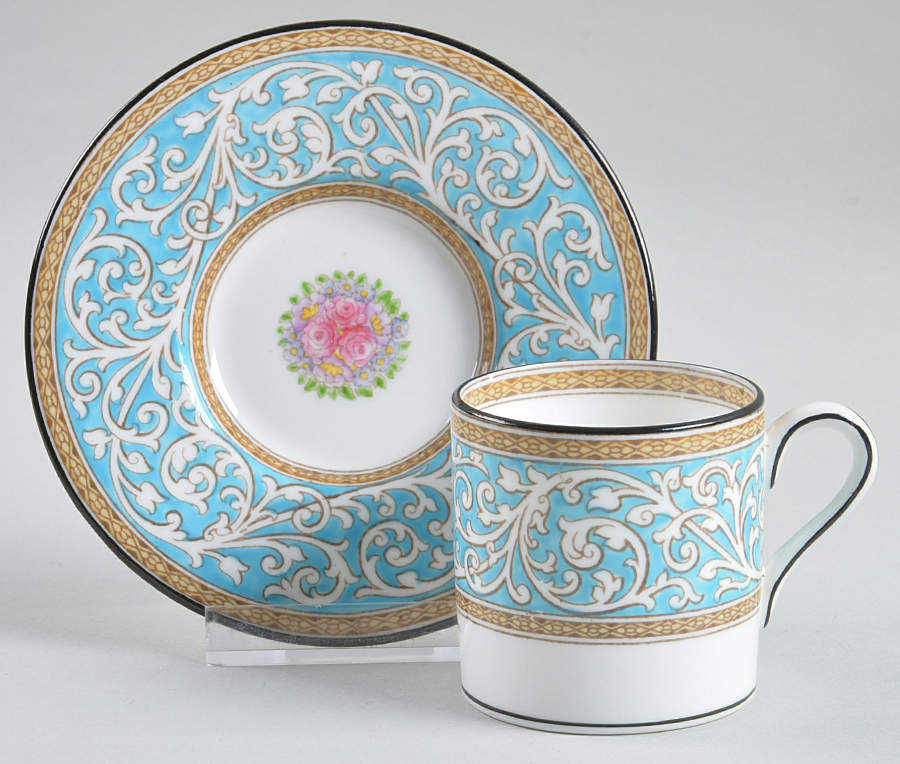 Praze Turquoise Bond Shape Demitasse Cup and Saucer Set by Wedgwood-1