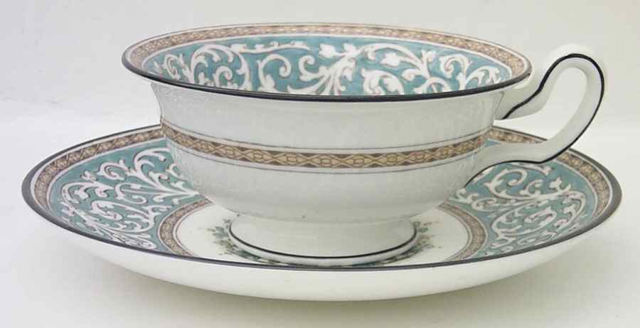 Praze Turquoise Footed Cup & Saucer Set by Wedgwood-1