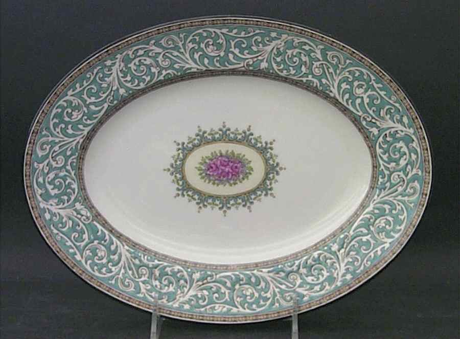Praze Turquoise 10" Oval Serving Platter by Wedgwood-1