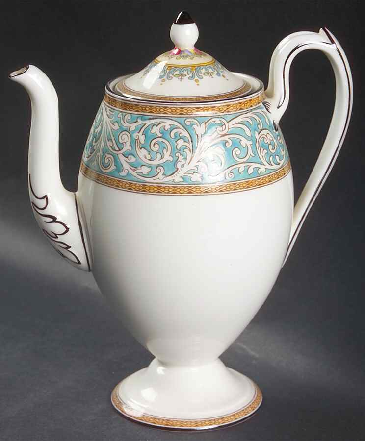 Praze Turquoise Mini Coffee Pot & Lid by Wedgwood-1
