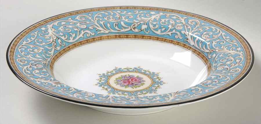 Praze Turquoise Rim Soup Bowl by Wedgwood-1