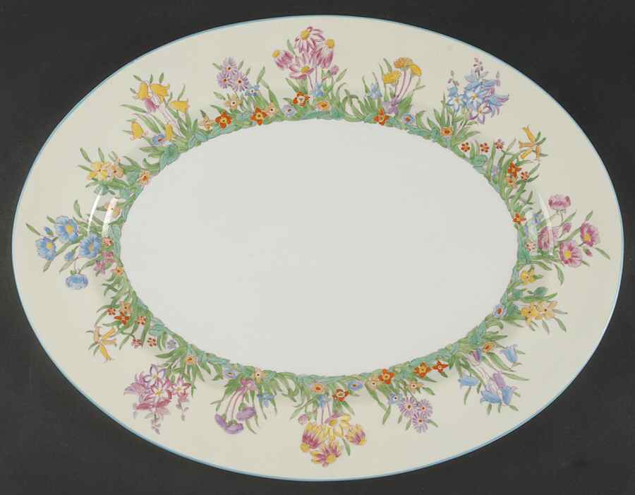 Prairie Flowers 17" Oval Serving Platter by Wedgwood-1