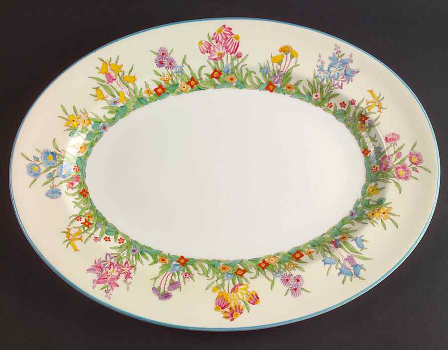 Prairie Flowers 15" Oval Serving Platter by Wedgwood-1