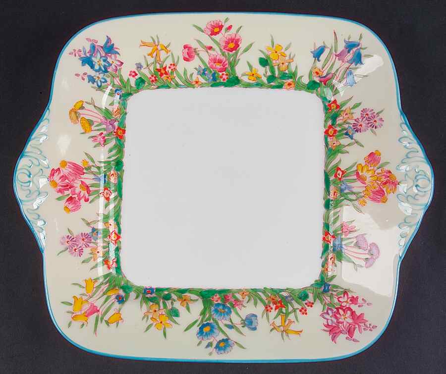 Prairie Flowers Square Handled Cake Plate by Wedgwood-1