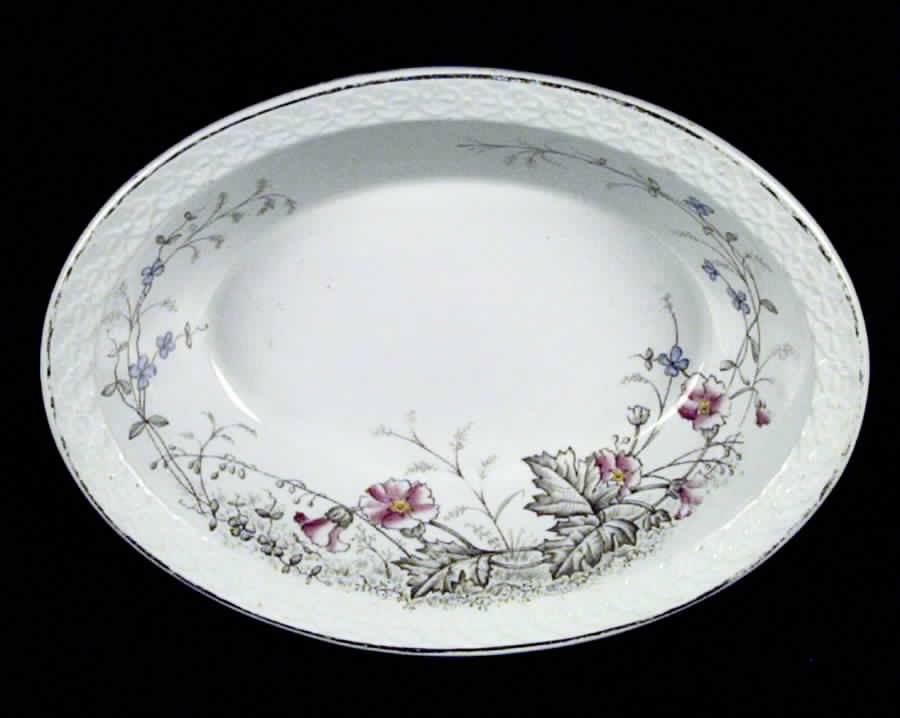 Primula (Smooth, Embossed) 9" Oval Vegetable Bowl by Wedgwood-1