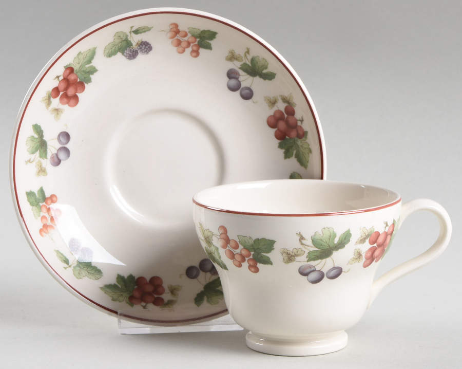 Provence Queensware Footed Cup & Saucer Set by Wedgwood-1