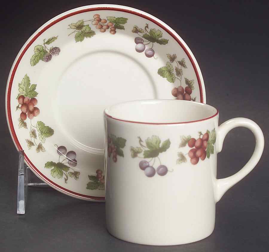 Provence Queensware Bond Shape Demitasse Cup and Saucer Set by Wedgwood-1