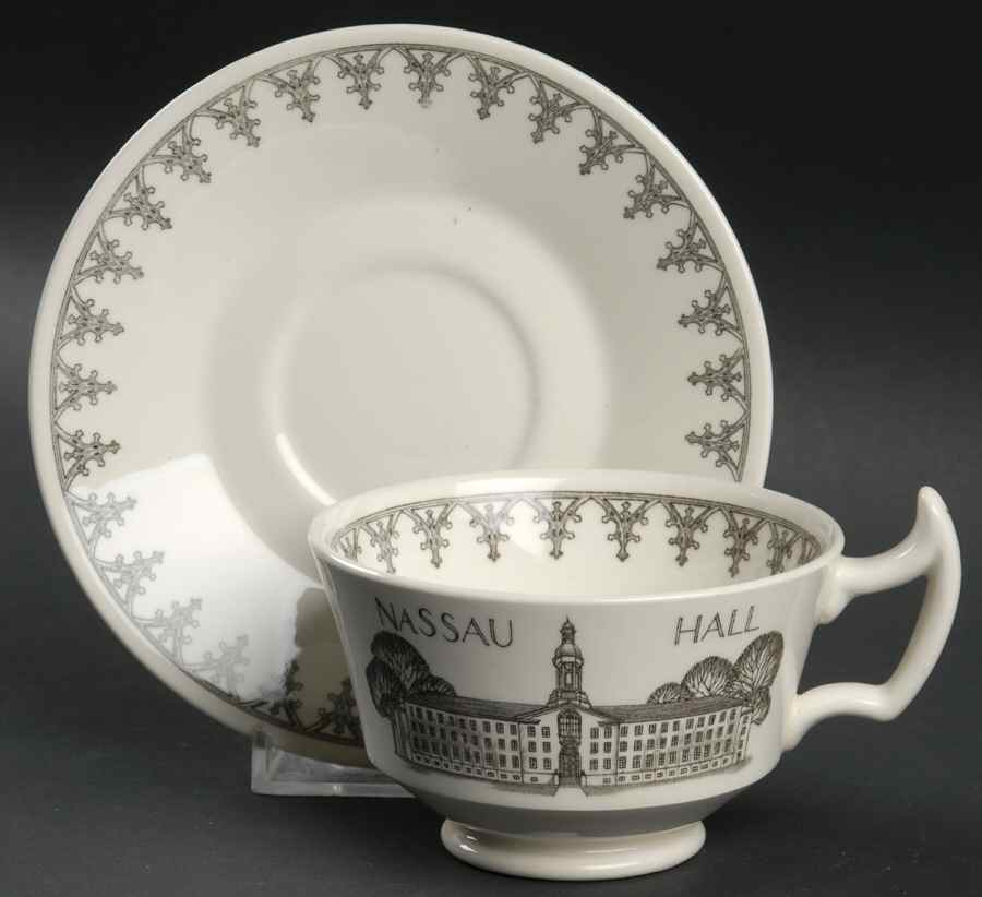 Princeton University Black Footed Cup & Saucer Set by Wedgwood-1