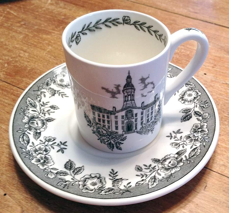 Princeton University Black Bond Shape Demitasse Cup and Saucer Set by Wedgwood-1