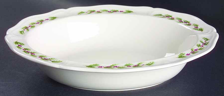 Queen's Holly 9" Oval Vegetable Bowl by Wedgwood-1