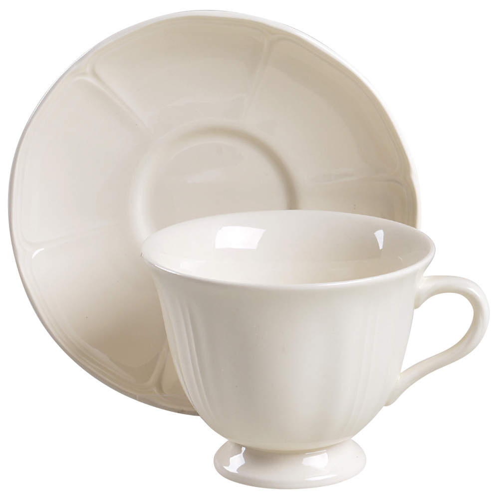 Queen's Plain Footed Cup & Saucer Set by Wedgwood-1